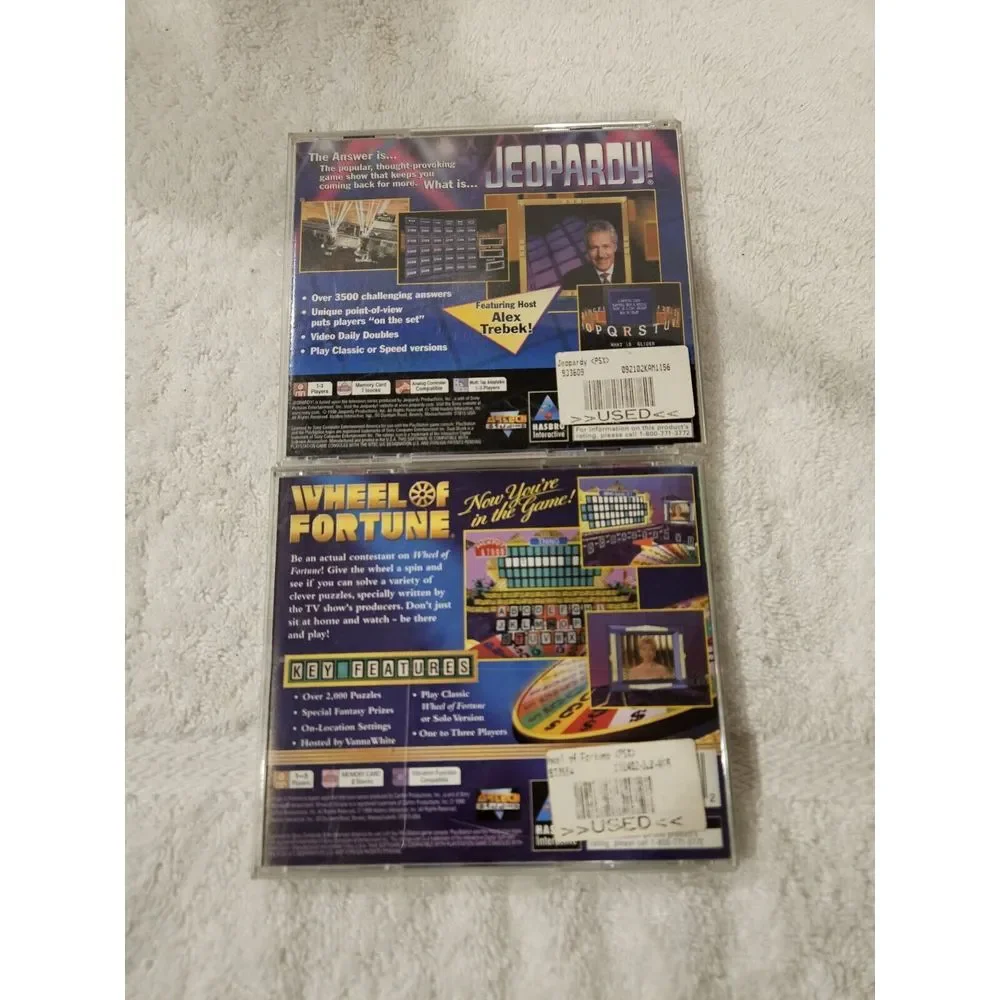 2-Playstation 1 Ps1 Games Jeopardy Black Label. Wheel Of Fortune Great Hits. Cib